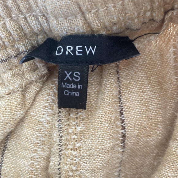 Anthropologie Drew Linen Blend Wideleg Side Split Tan Pants | Size XS - Picture 5 of 7